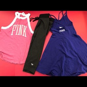 Pink 3X Top/Bottom XS Blue Black Yoga Pants Tank T